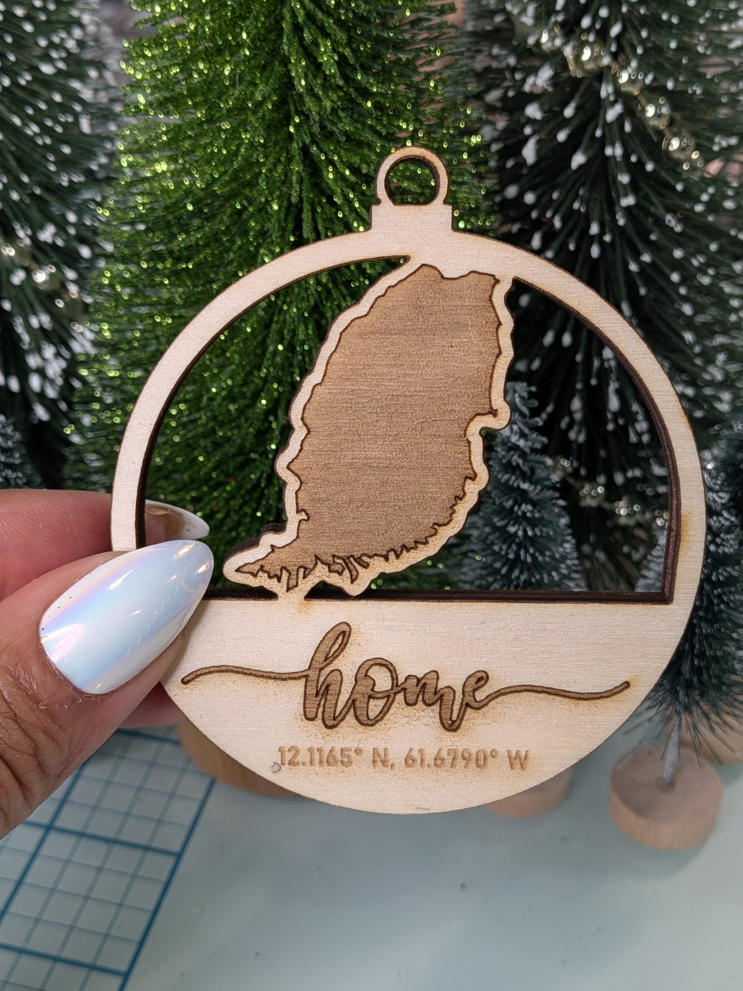 Grenada Wooden Christmas Ornament | Laser Engraved