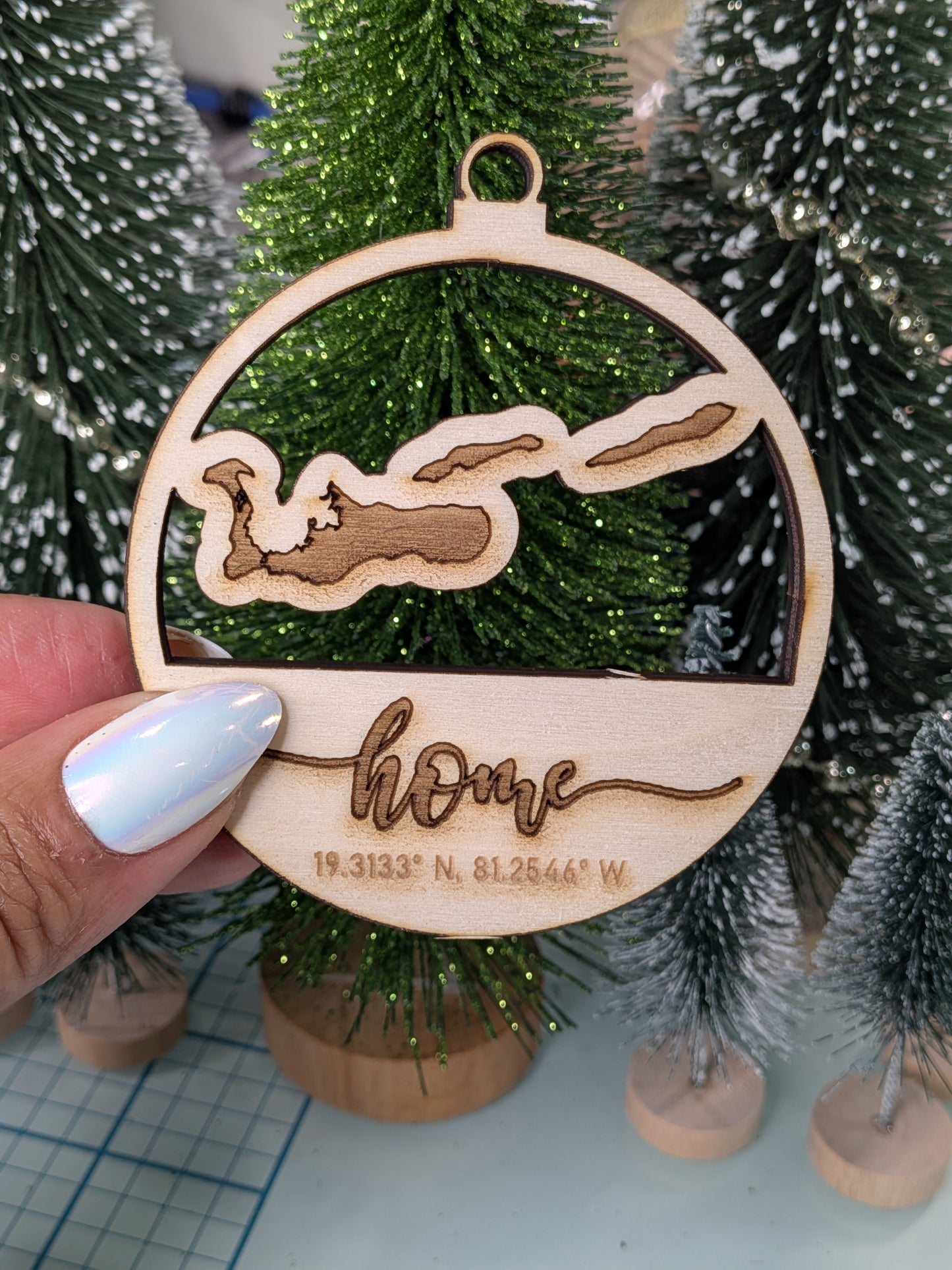 Cayman Islands Wooden Christmas Ornament | Laser Engraved