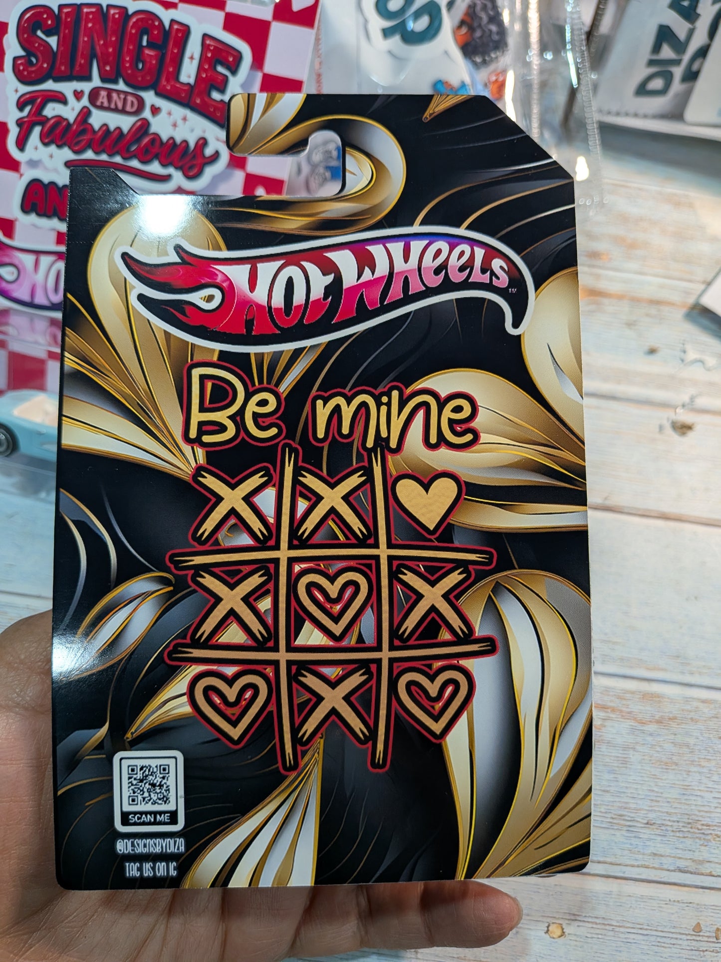 Mini Car Backers – Valentine Toy Car Favour Cards for Him