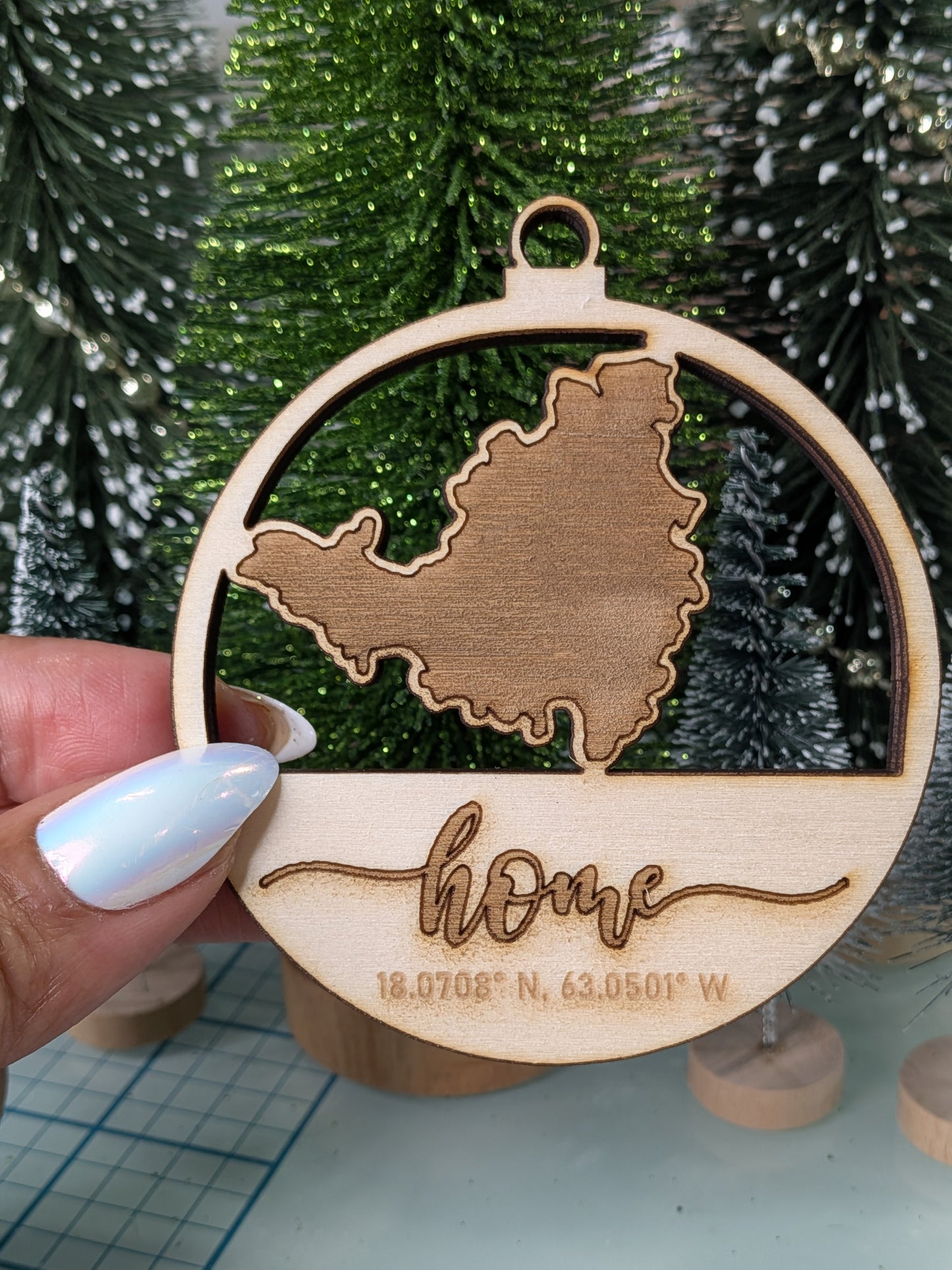 St. Martin Wooden Christmas Ornament | Laser Engraved