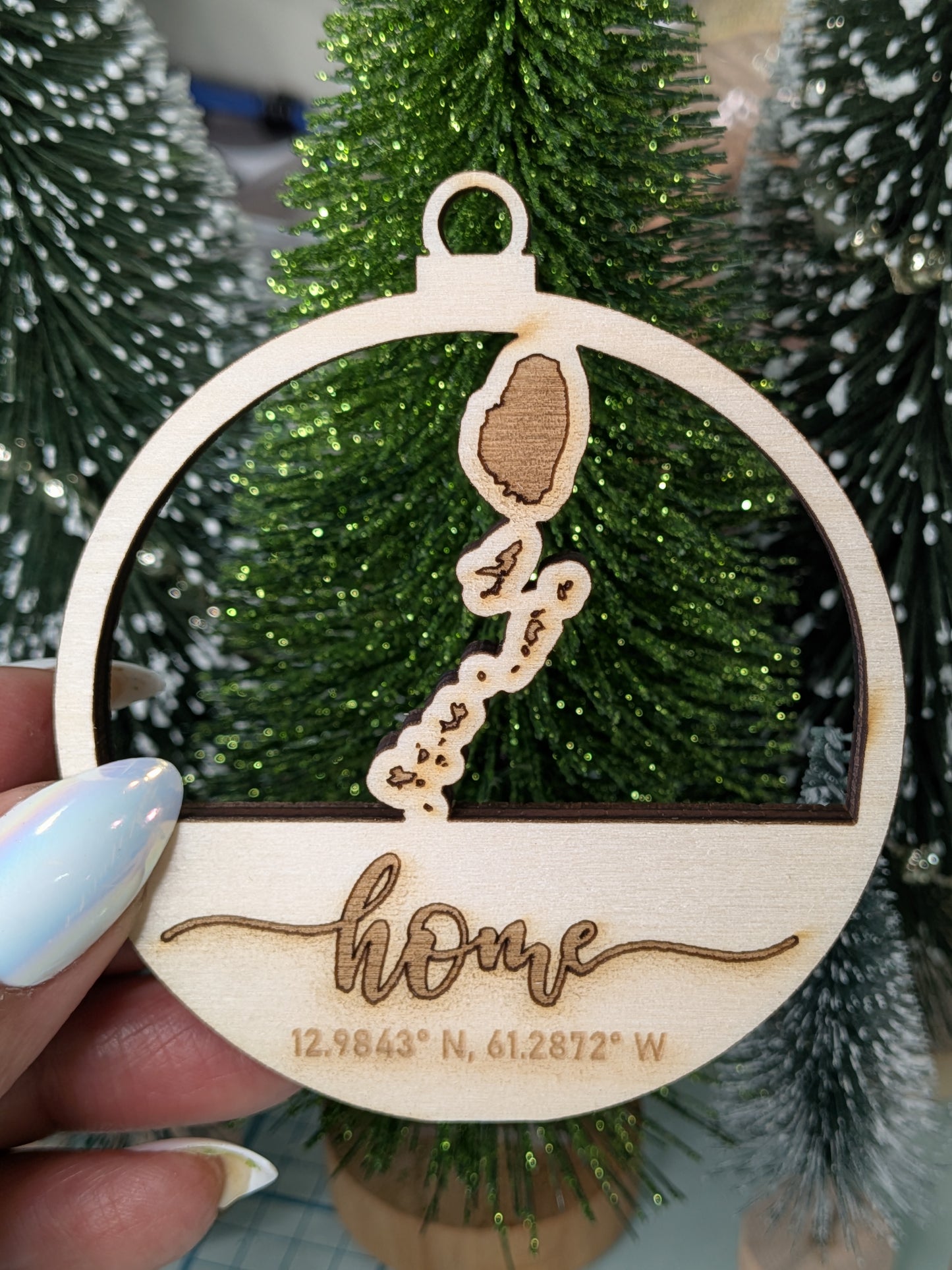 St. Vincent Wooden Christmas Ornament | Laser Engraved