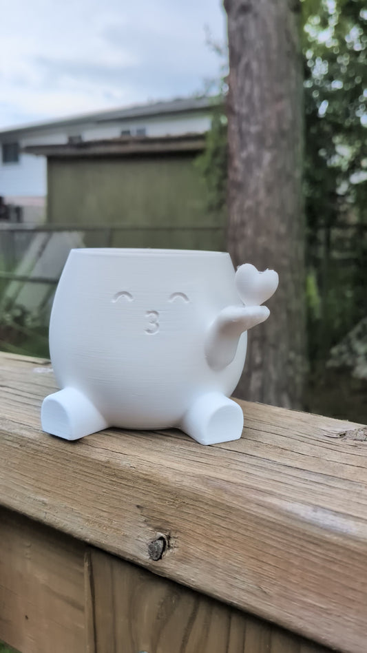 Cute Mini 3D Printed Planter | Small Succulent Pot | Desk Plant Holder