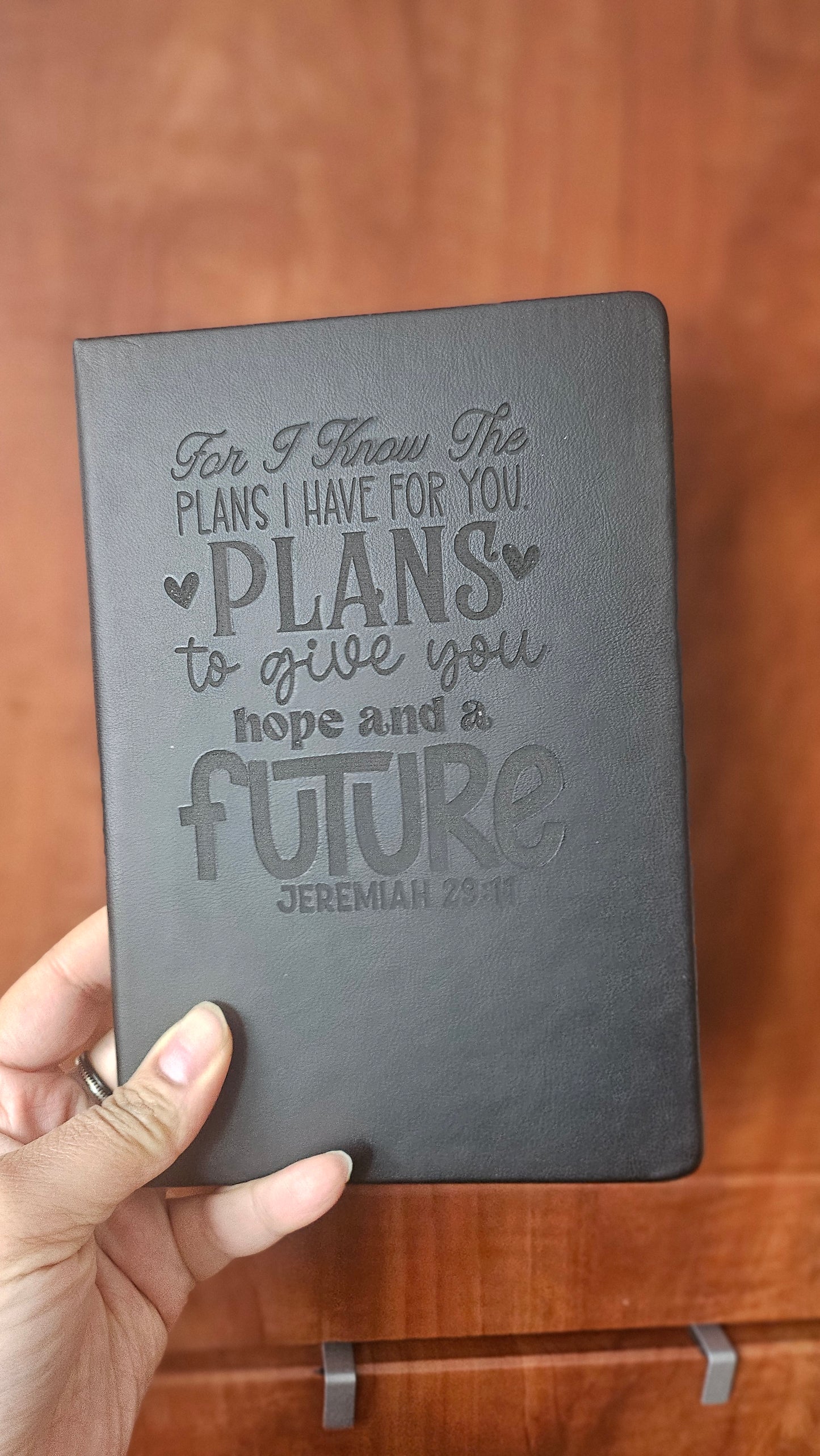 Custom Engraved Faux Leather Notebook