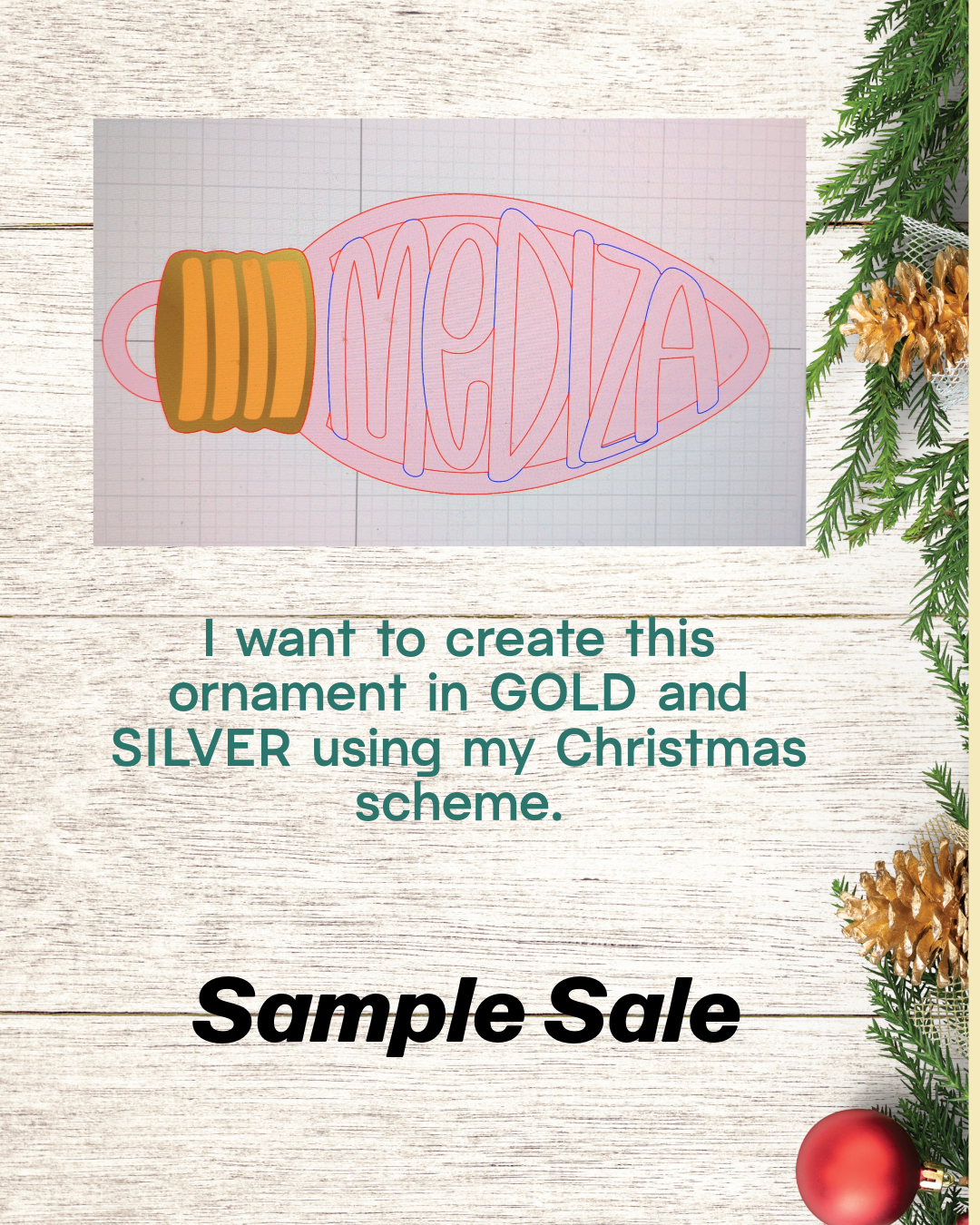 Personalized Christmas Light Bulb Name Ornament | Christmas Sample Sale