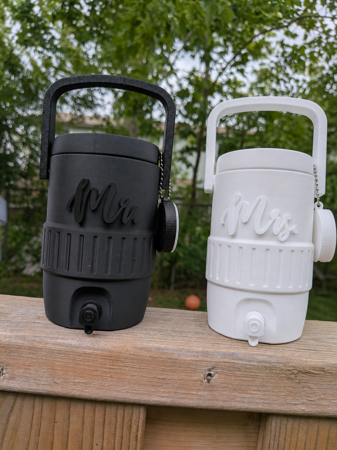 Mr. & Mrs. Wedding Mini Koozie with Matching Tab Opener