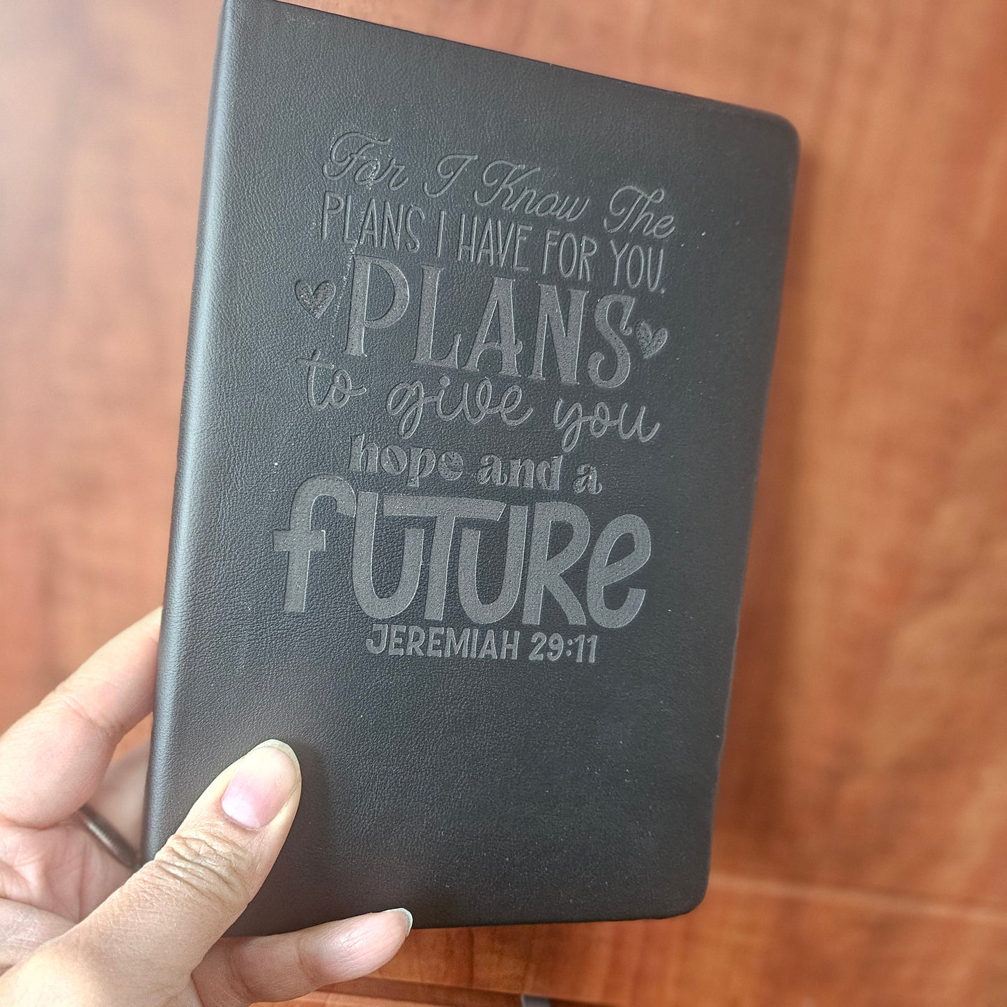 Custom Engraved Faux Leather Notebook