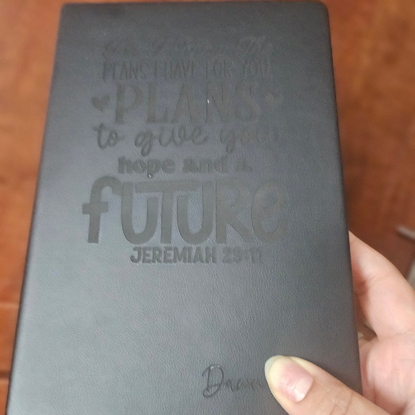 Custom Engraved Faux Leather Notebook