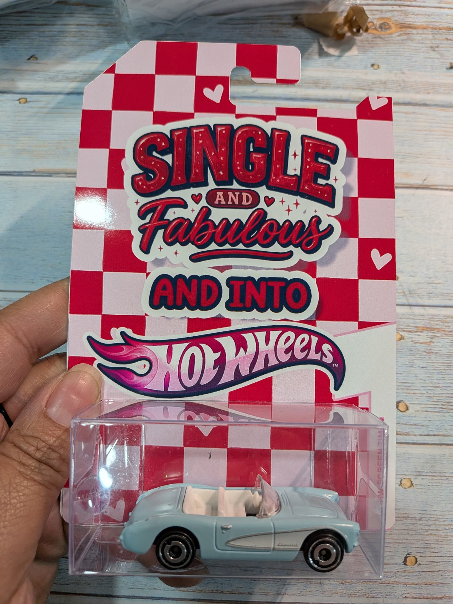 Mini Car Backers – Valentine Toy Car Favour Cards for Her