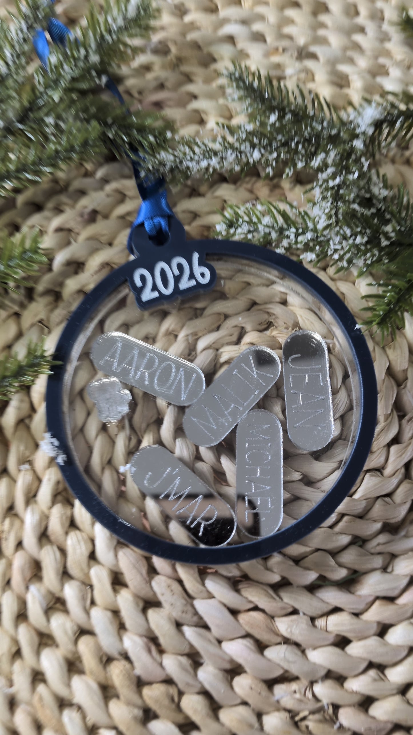 Personalized Family Name Ornament – First Edition Sample