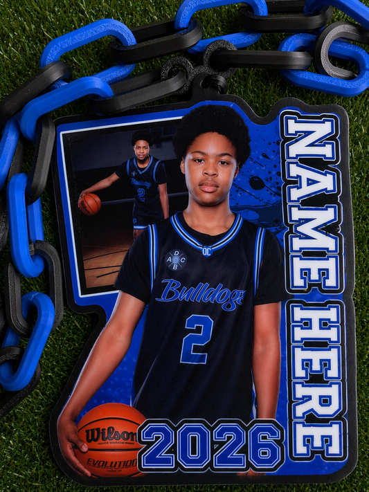 Custom Sports Photo Chain – 2 Photos Personalized Athlete Statement Necklace