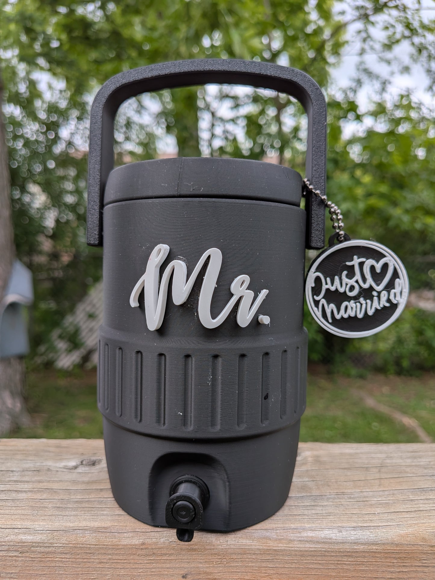 Mr. & Mrs. Wedding Mini Koozie with Matching Tab Opener