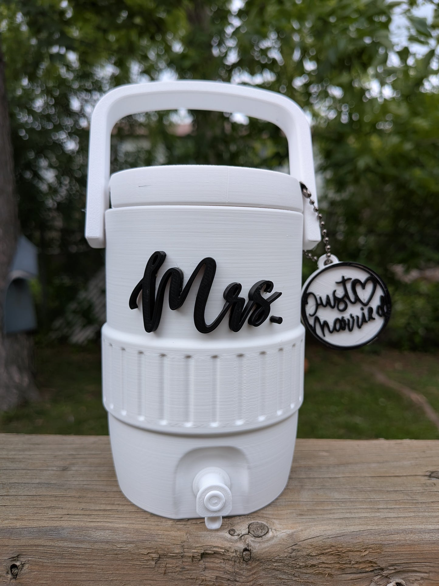 Mr. & Mrs. Wedding Mini Koozie with Matching Tab Opener