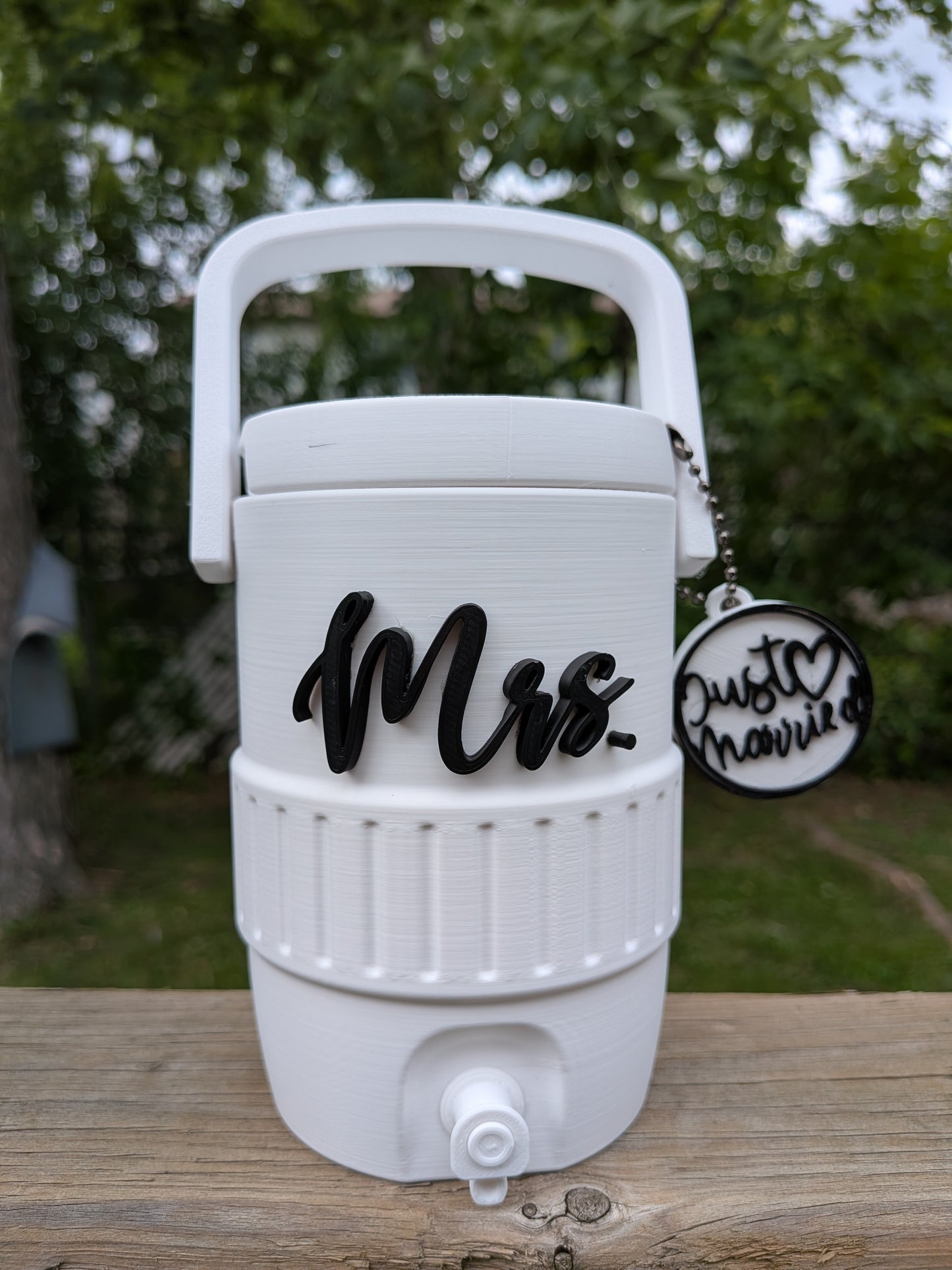 Mr. & Mrs. Wedding Mini Koozie with Matching Tab Opener