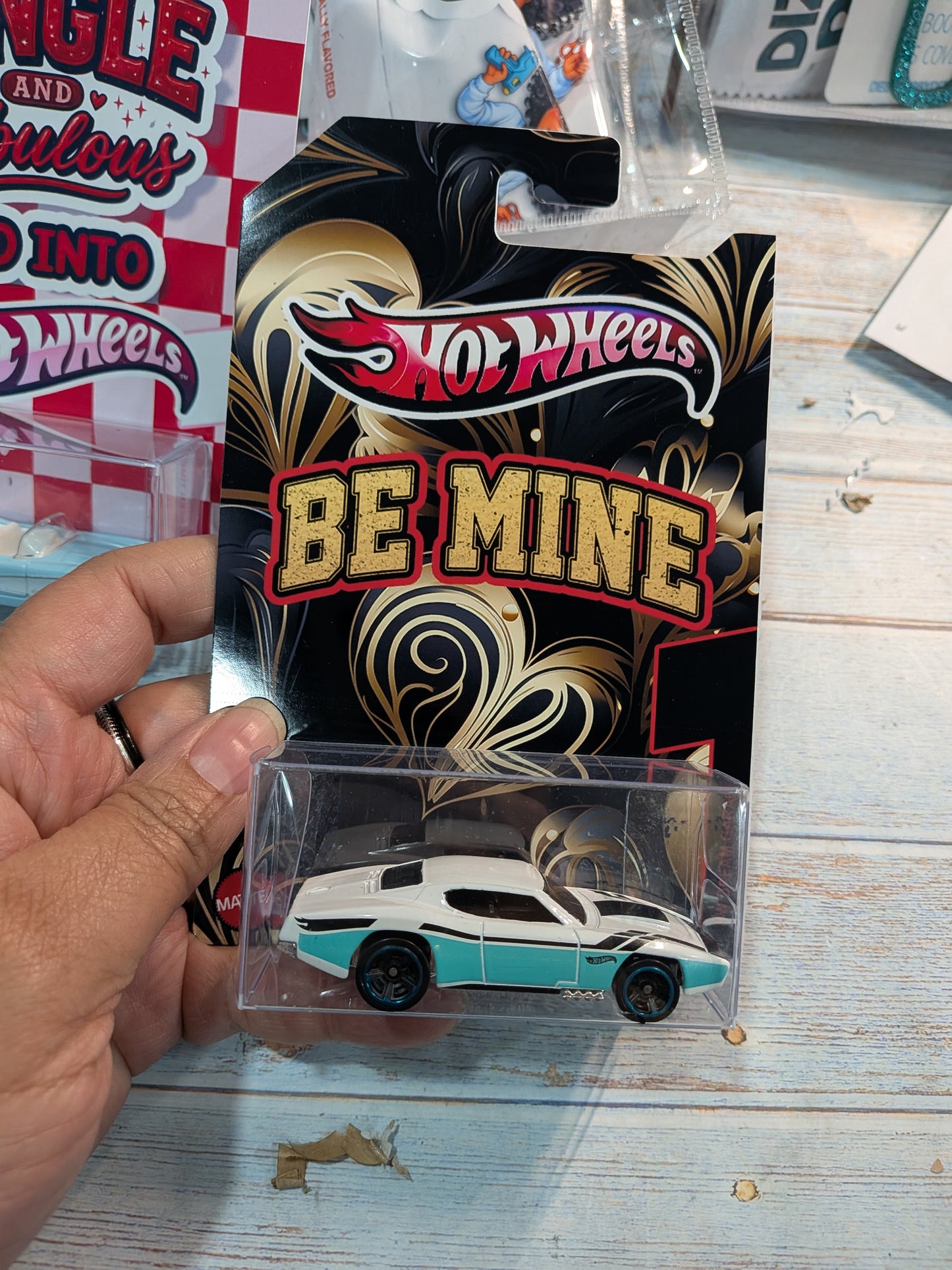 Mini Car Backers – Valentine Toy Car Favour Cards for Him