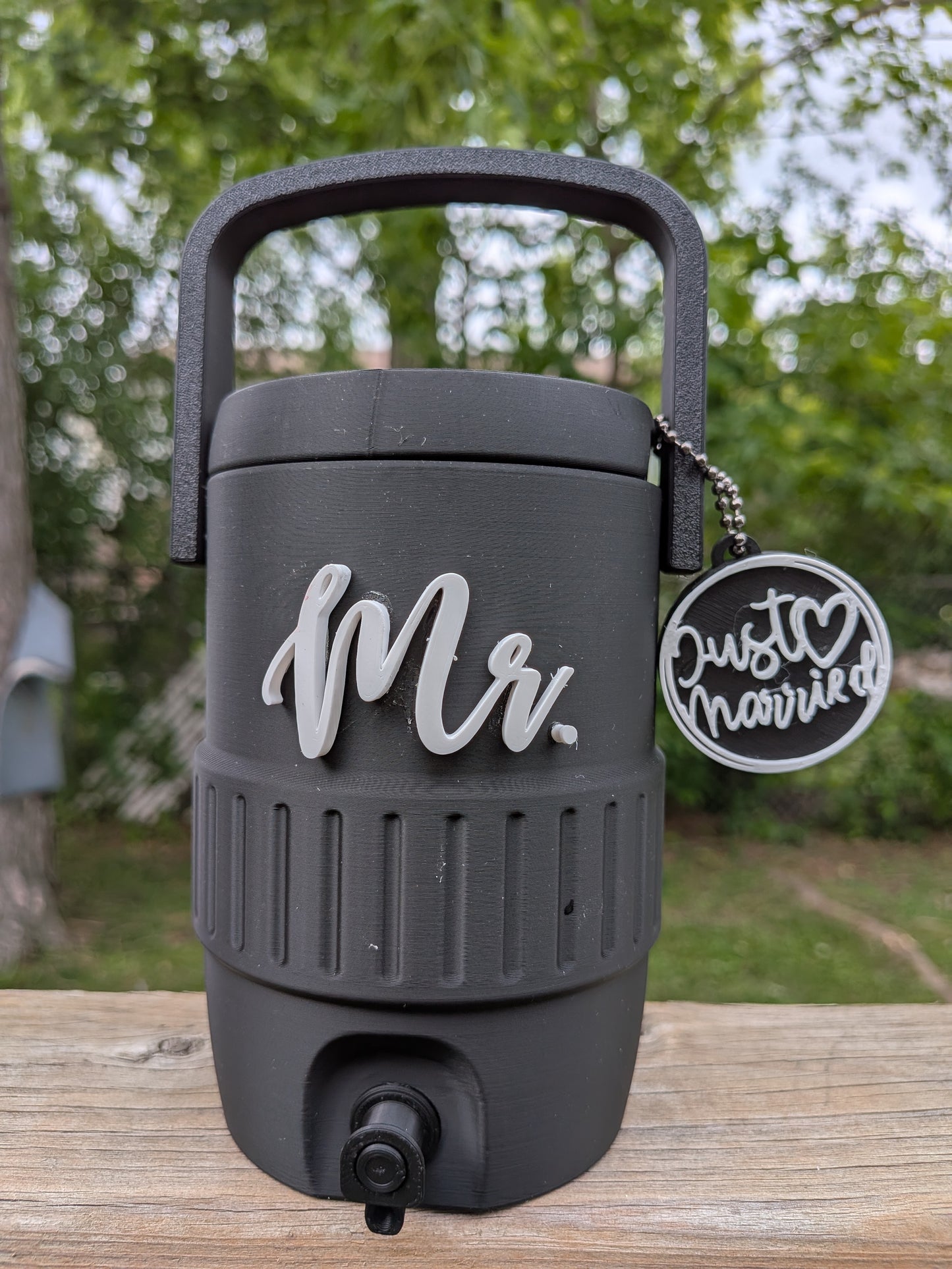 Mr. & Mrs. Wedding Mini Koozie with Matching Tab Opener